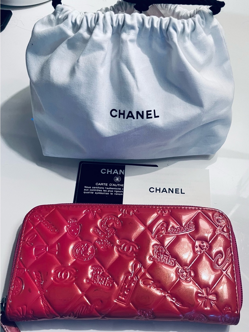 Chanel Pink Quilted Patent Leather Zip Wallet - Picture 12 of 13